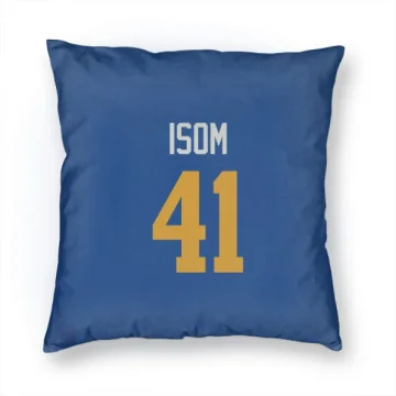 Dan Isom Los Angeles Rams   Royal  Pillow Cover (18 X 18) - Gold