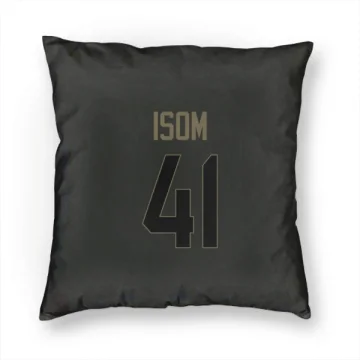 Dan Isom Los Angeles Rams  Service Pillow Cover (18 X 18) - Black