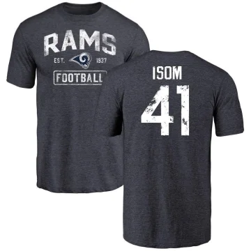 Dan Isom Men's Los Angeles Rams Distressed T-Shirt - Navy