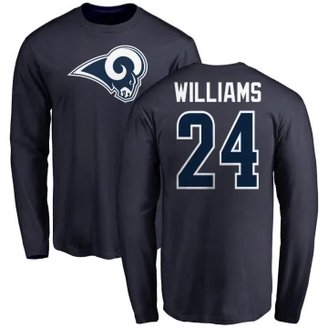 Darious Williams Men's Los Angeles Rams Logo Long Sleeve T-Shirt - Navy