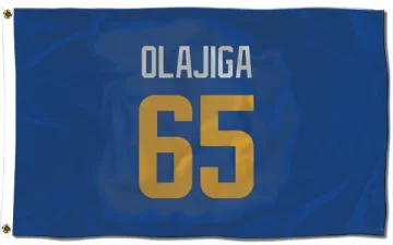 David Olajiga Los Angeles Rams   Royal  Flag (3 X 5) - Gold