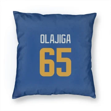 David Olajiga Los Angeles Rams   Royal  Pillow Cover (18 X 18) - Gold