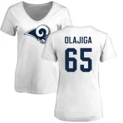 David Olajiga Women's Los Angeles Rams Logo Slim Fit T-Shirt - White