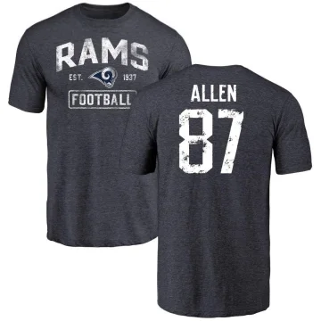 Davis Allen Men's Los Angeles Rams Distressed T-Shirt - Navy