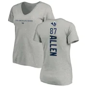 Davis Allen Women's Los Angeles Rams Backer V-Neck T-Shirt - Ash