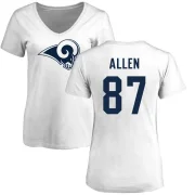 Davis Allen Women's Los Angeles Rams Logo Slim Fit T-Shirt - White