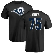 Deacon Jones Men's Los Angeles Rams Logo T-Shirt - Black