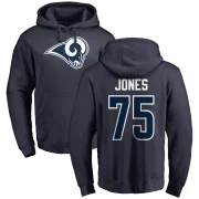 Deacon Jones Men's Los Angeles Rams Pro Line Logo Pullover Hoodie Navy