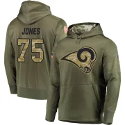 Deacon Jones Men's Los Angeles Rams Salute to Service Pullover Hoodie Olive