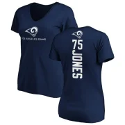 Deacon Jones Women's Los Angeles Rams Backer Slim Fit T-Shirt - Navy