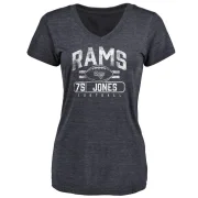 Deacon Jones Women's Los Angeles Rams Flanker T-Shirt - Navy