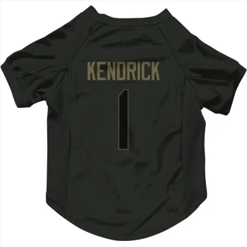 Derion Kendrick Los Angeles Rams  Service Dog & Cat Pet Jersey - Black