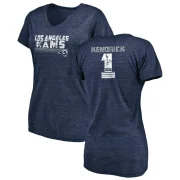 Derion Kendrick Women's Los Angeles Rams Retro V-Neck T-Shirt - Navy