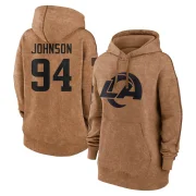 Desjuan Johnson Women's Los Angeles Rams 2023 Salute To Service Pullover Hoodie Brown