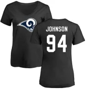 Desjuan Johnson Women's Los Angeles Rams Logo Slim Fit T-Shirt - Black