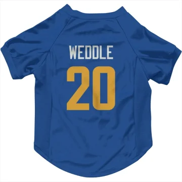 Eric Weddle Los Angeles Rams   Royal  Dog & Cat Pet Jersey - Gold