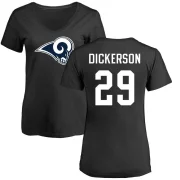 Eric Dickerson Women's Los Angeles Rams Logo Slim Fit T-Shirt - Black