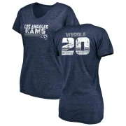 Eric Weddle Women's Los Angeles Rams Retro V-Neck T-Shirt - Navy