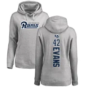 Ethan Evans Women's Los Angeles Rams Pro Line Ash Backer Pullover Hoodie