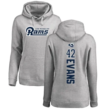 Ethan Evans Women's Los Angeles Rams Pro Line Ash Backer Pullover Hoodie