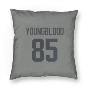 Jack Youngblood Los Angeles Rams  Pillow Cover (18 X 18) - Gray