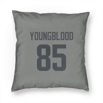 Jack Youngblood Los Angeles Rams  Pillow Cover (18 X 18) - Gray