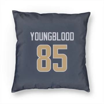 Jack Youngblood Los Angeles Rams  Pillow Cover (18 X 18) - Navy