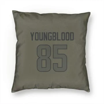 Jack Youngblood Los Angeles Rams  Pillow Cover (18 X 18) - Olive