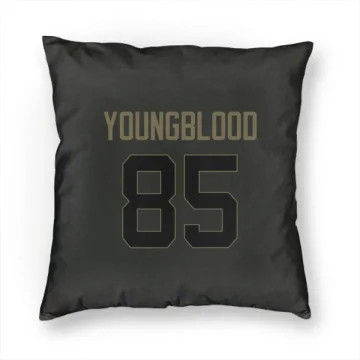 Jack Youngblood Los Angeles Rams  Service Pillow Cover (18 X 18) - Black