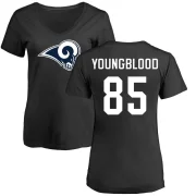 Jack Youngblood Women's Los Angeles Rams Logo Slim Fit T-Shirt - Black