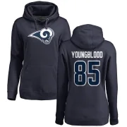 Jack Youngblood Women's Los Angeles Rams Pro Line Logo Pullover Hoodie Navy