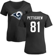 Jamal Pettigrew Women's Los Angeles Rams Logo Slim Fit T-Shirt - Black