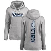 Jamal Pettigrew Women's Los Angeles Rams Pro Line Ash Backer Pullover Hoodie