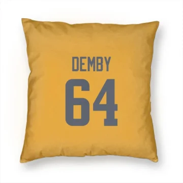 Jamil Demby Los Angeles Rams  Pillow Cover (18 X 18) - Gold