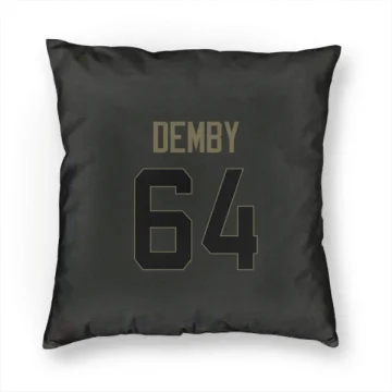 Jamil Demby Los Angeles Rams  Service Pillow Cover (18 X 18) - Black