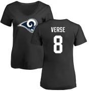 Jared Verse Women's Los Angeles Rams Logo Slim Fit T-Shirt - Black