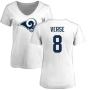 Jared Verse Women's Los Angeles Rams Logo Slim Fit T-Shirt - White