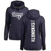 Joe Namath Women's Los Angeles Rams Pro Line Backer Pullover Hoodie Navy