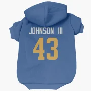 John Johnson III Los Angeles Rams   Royal  Dog & Cat Pet Hoodie - Gold