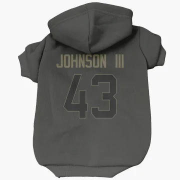 John Johnson III Los Angeles Rams  Service Dog & Cat Pet Hoodie - Black