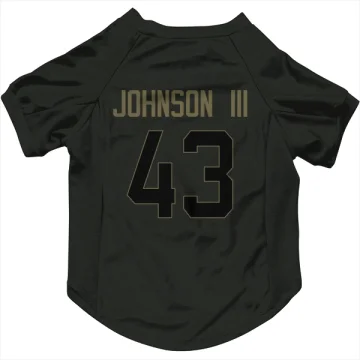 John Johnson III Los Angeles Rams  Service Dog & Cat Pet Jersey - Black