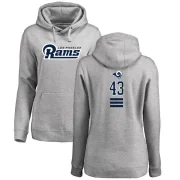 John Johnson III Women's Los Angeles Rams Pro Line Ash Backer Pullover Hoodie