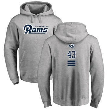 John Johnson III Youth Los Angeles Rams Pro Line Ash Backer Pullover Hoodie