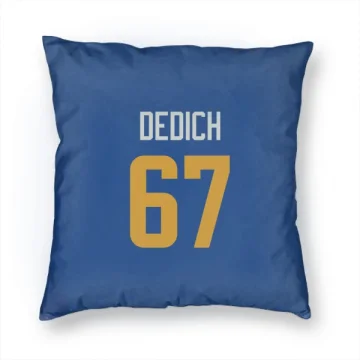 Justin Dedich Los Angeles Rams   Royal  Pillow Cover (18 X 18) - Gold