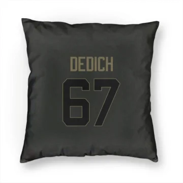 Justin Dedich Los Angeles Rams  Service Pillow Cover (18 X 18) - Black