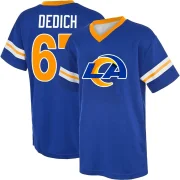 Justin Dedich Men's Los Angeles Rams Game Day V-Neck T-Shirt Royal