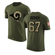 Justin Dedich Men's Los Angeles Rams Salute to Service T-Shirt Olive