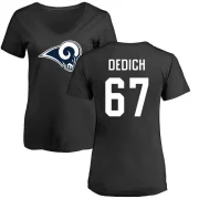 Justin Dedich Women's Los Angeles Rams Logo Slim Fit T-Shirt - Black