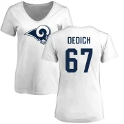 Justin Dedich Women's Los Angeles Rams Logo Slim Fit T-Shirt - White