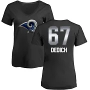 Justin Dedich Women's Los Angeles Rams Midnight Mascot T-Shirt - Black